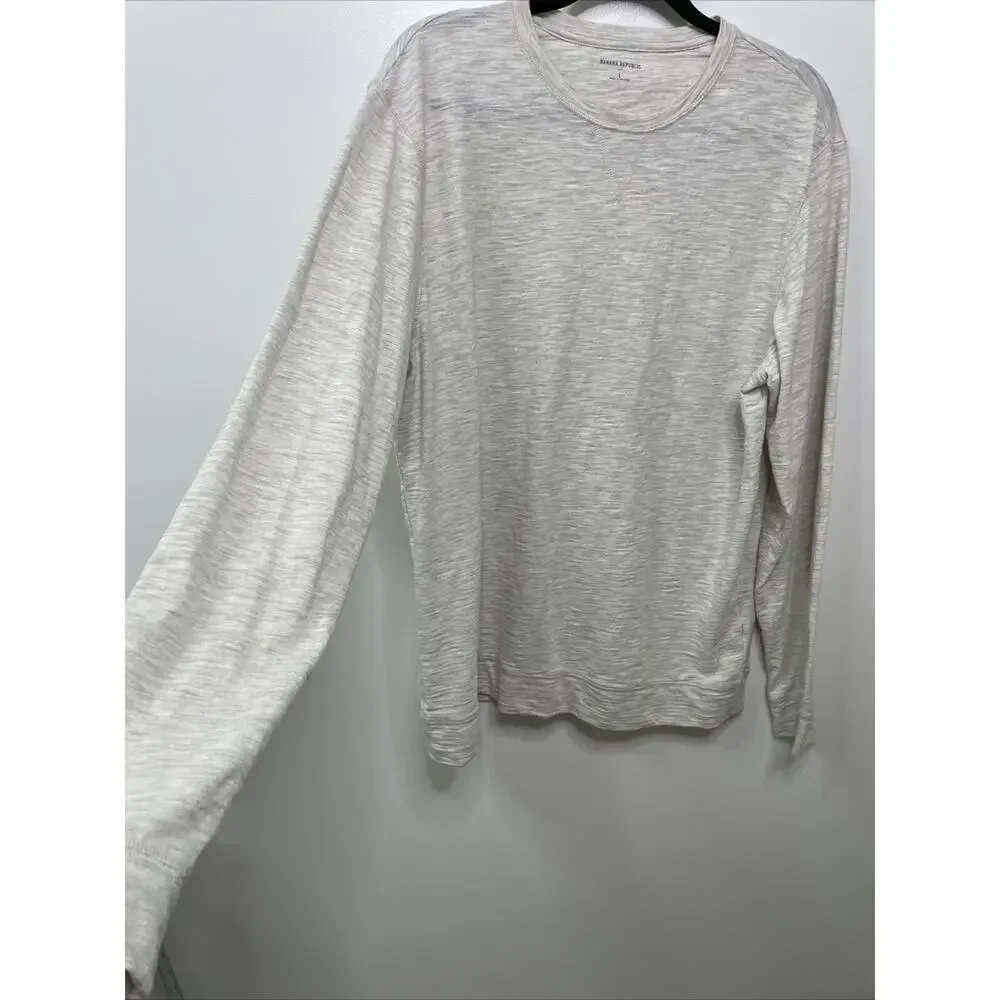 Banana Republic Long Sleeve Men's L Gray‎ Stretchy Lightweight Crew Neck T-shirt